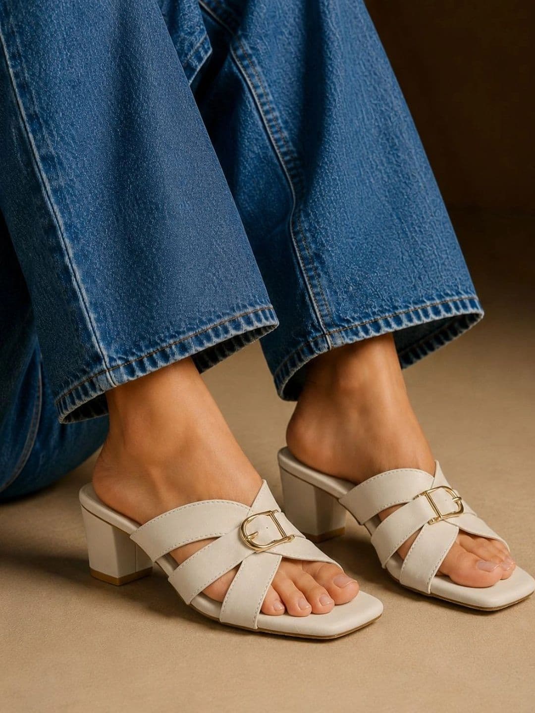 Ravis Block Mules with Buckles - view 1
