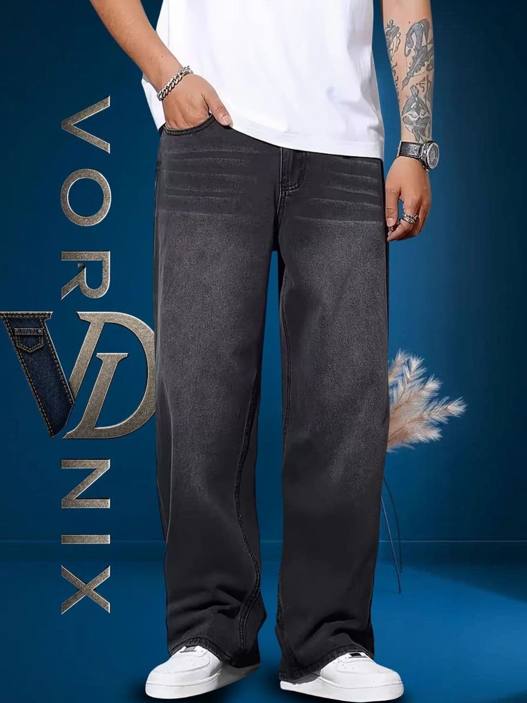 VORNIX DENIM Men Relaxed Fit Mid-Rise Stretchable Jeans