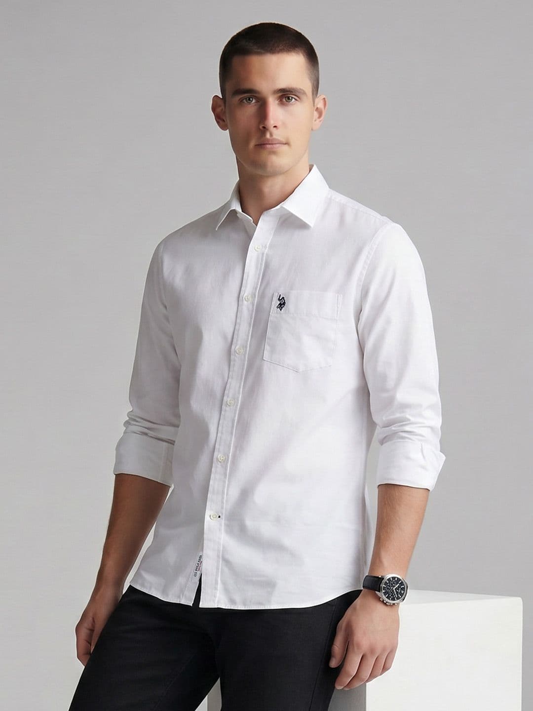 U.S. Polo Assn. Tailored Fit Pure Cotton Casual Shirt - view 1
