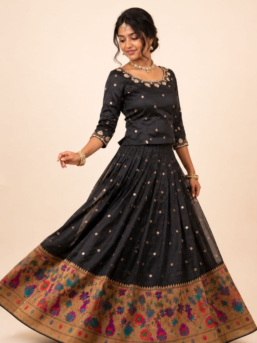 Avishya Embroidered Semi-Stitched Lehenga & Ready to Wear Blouse With Dupatta - view 1