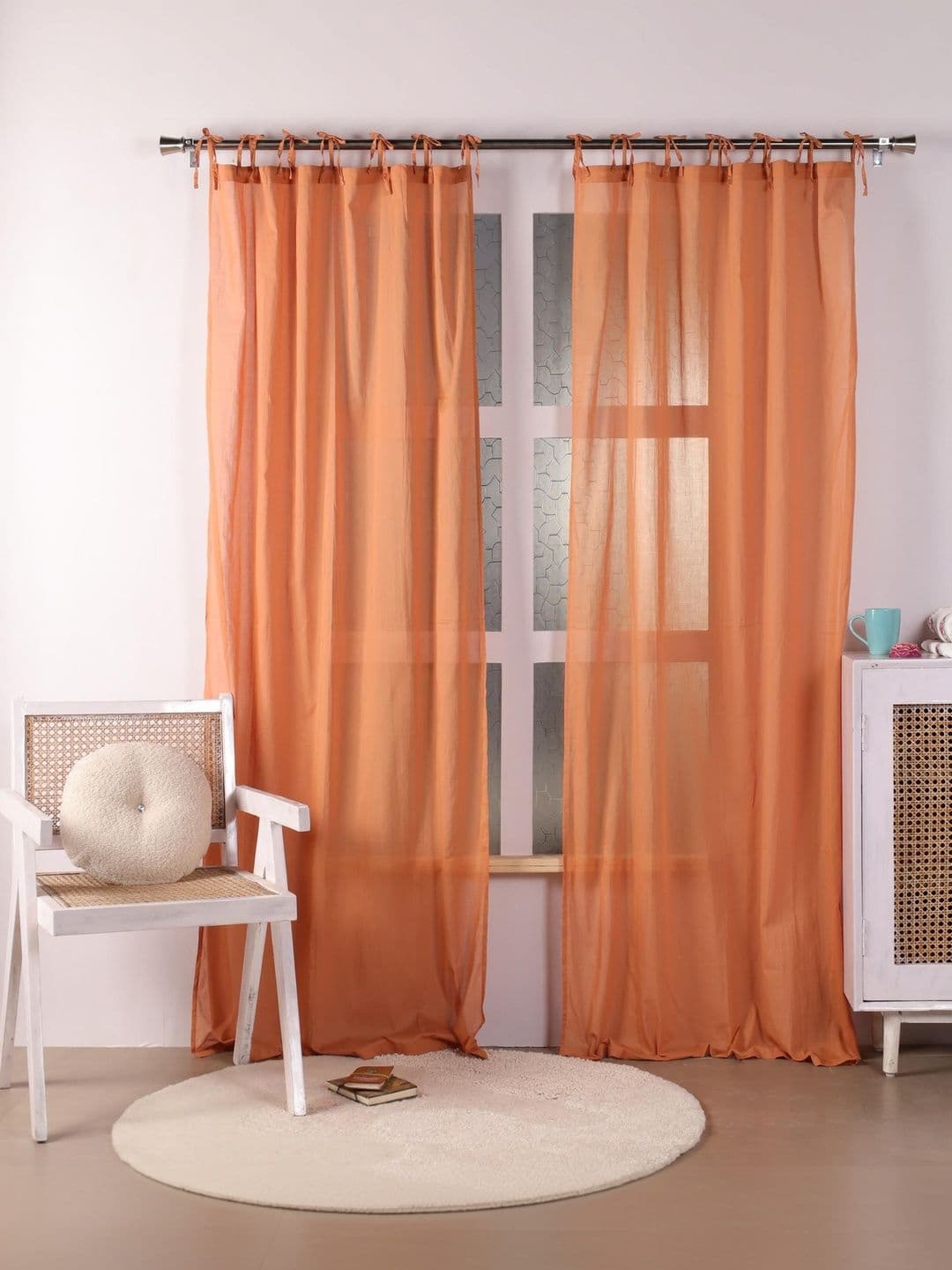Gulaab Jaipur Brown Pack of 2 Cotton Door Curtains - view 1