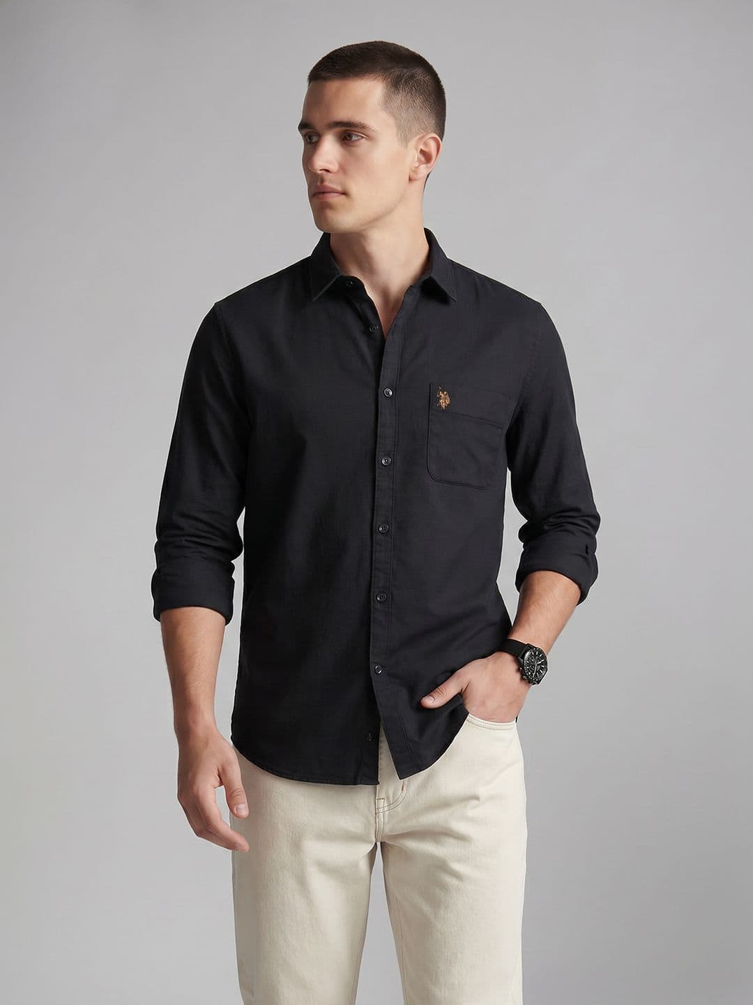 U.S. Polo Assn. Denim Co. Spread Collar Pure Cotton Casual Shirt - view 1