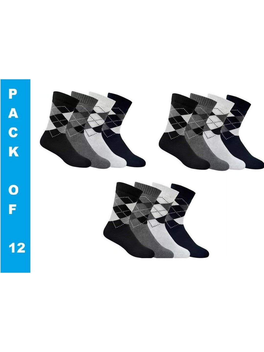 Faton Men Pack of 8 Cotton Patterned Calf Length Socks - view 1