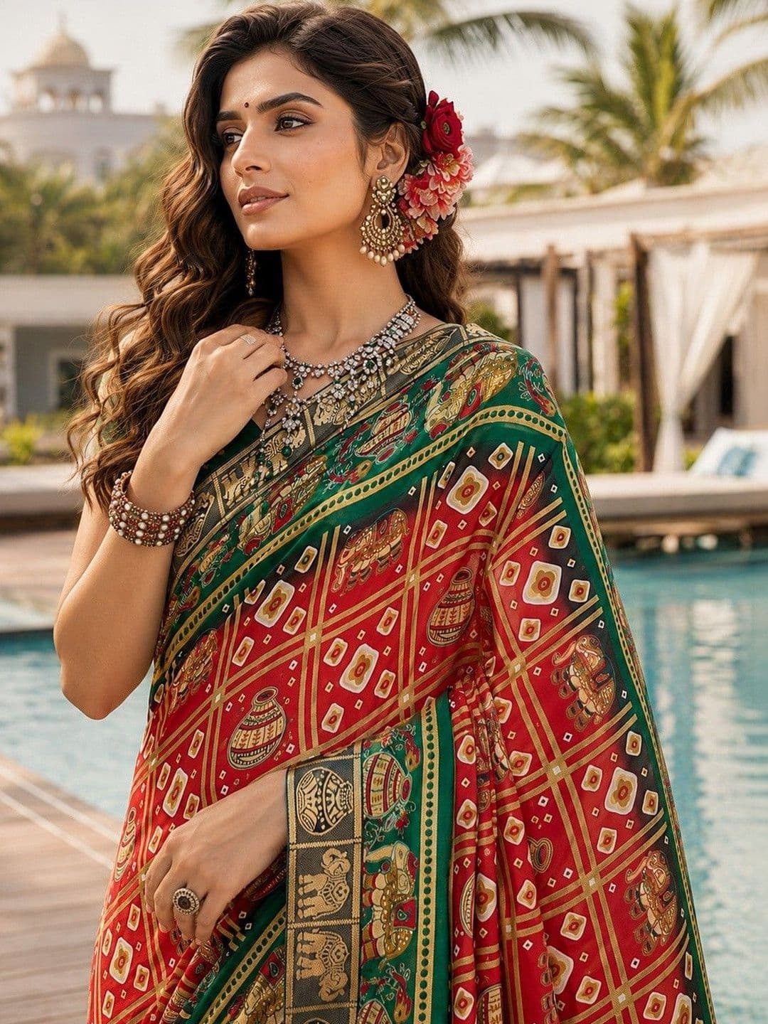 priyashi Ethnic Motifs Silk Blend Saree - view 1