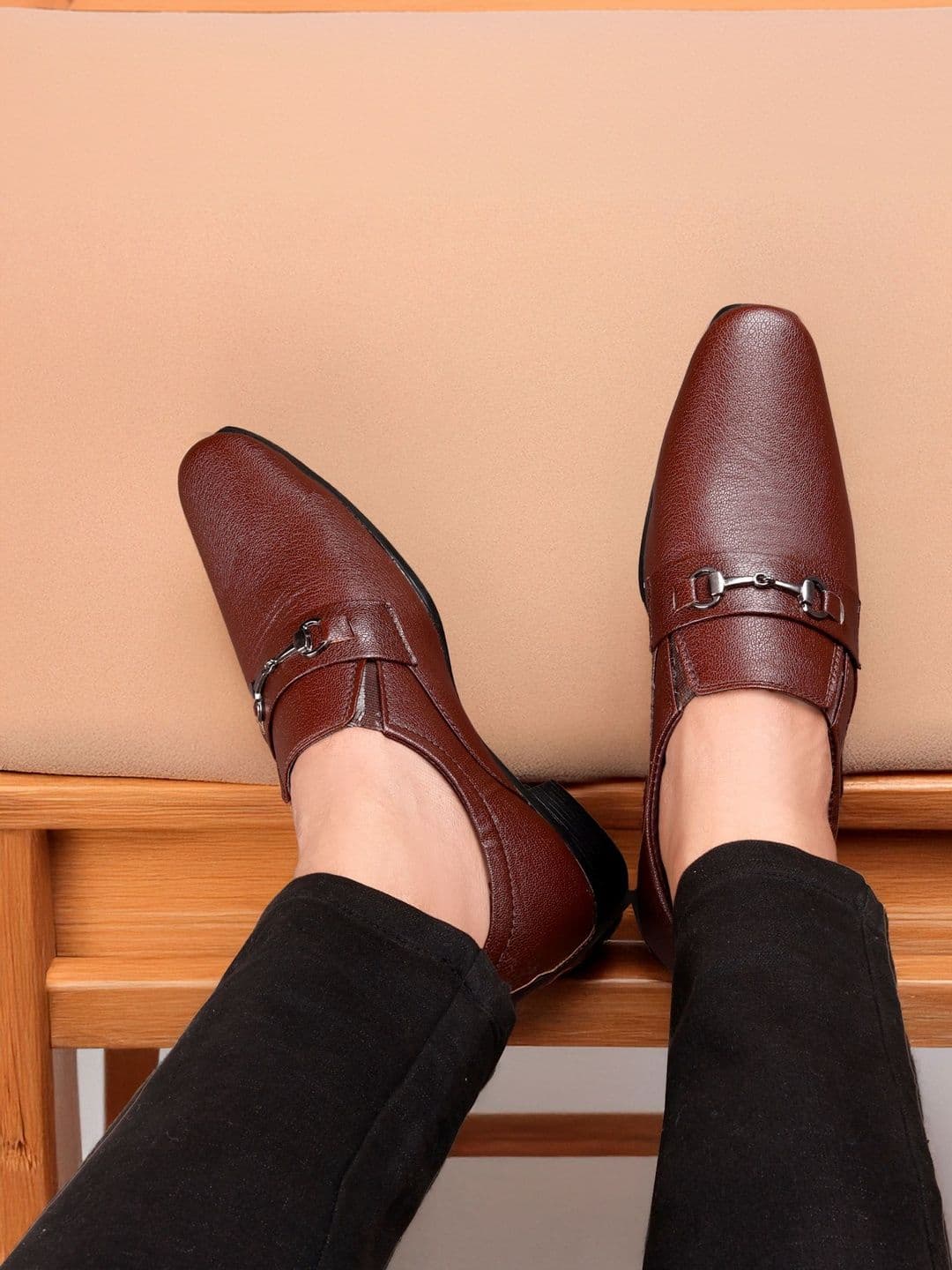 baxxico Men Textured Formal Slip-Ons - view 1
