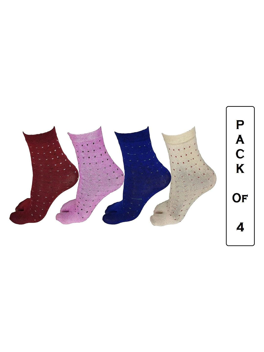 Faton Men Pack of 4 Cotton Patterned Ankle Length Socks - view 1