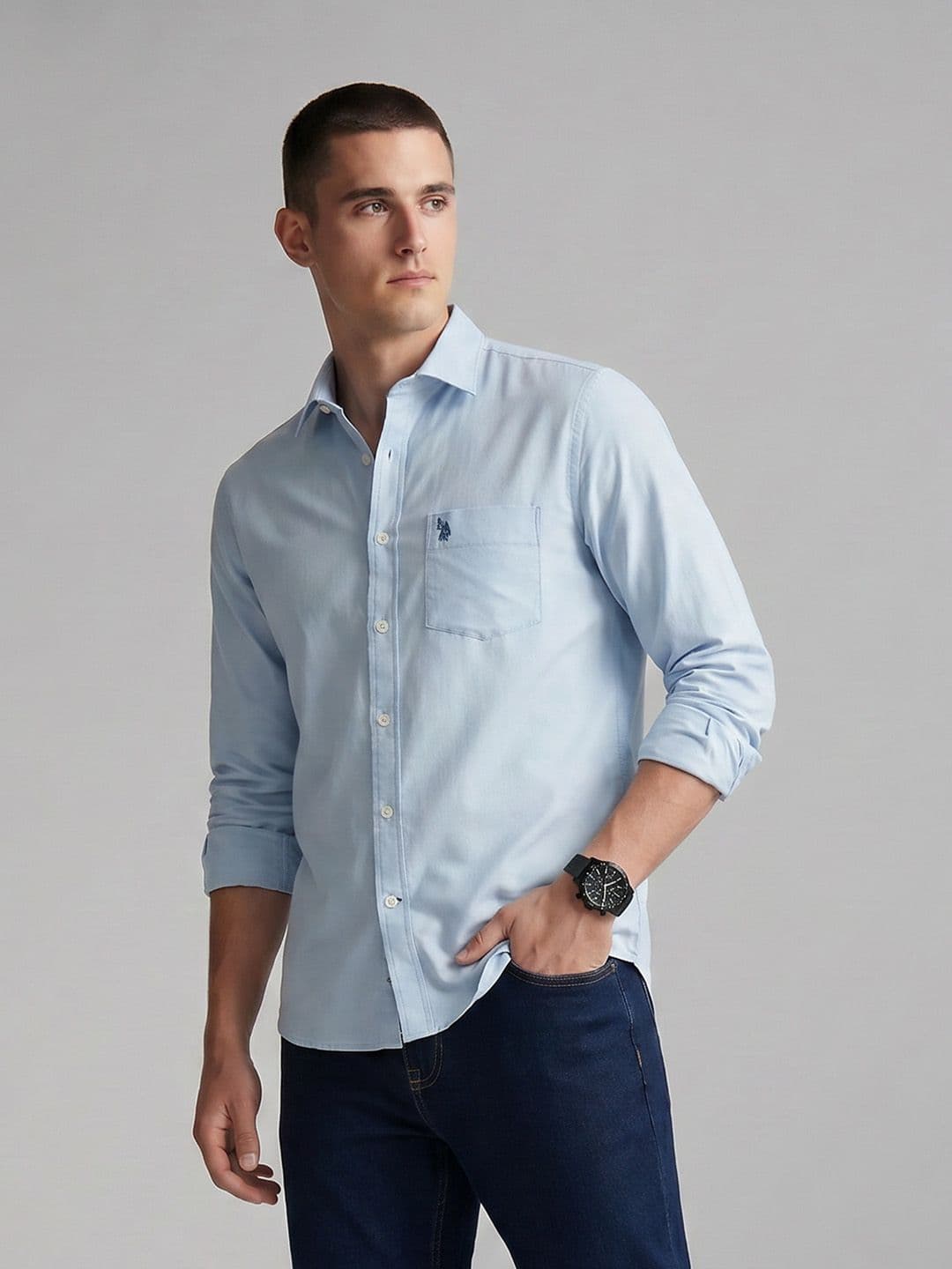 U.S. Polo Assn. Tailored Fit Pure Cotton Casual Shirt - view 1