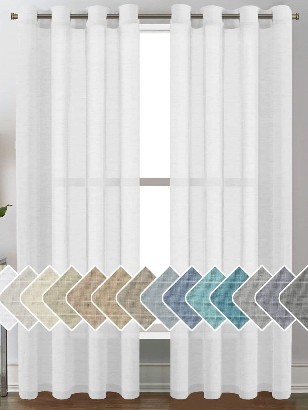 Galaxy Home Decor White Set of 2 Sheer Door Curtain - view 1