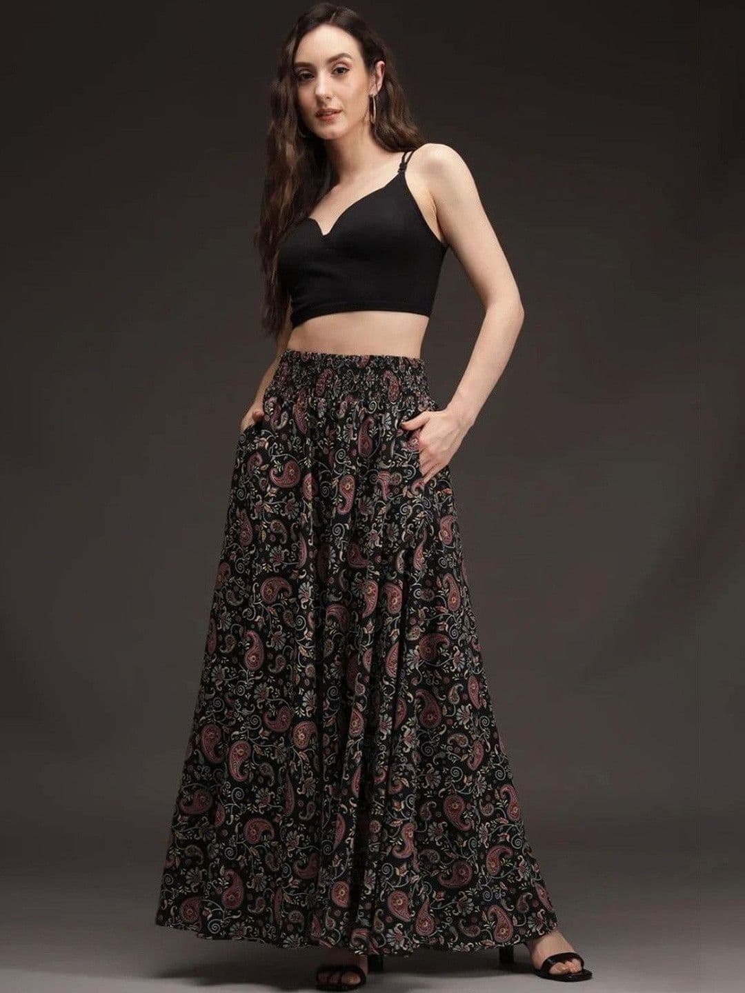 Pink Formal Women Ethnic Motifs Printed Flared Palazzos - view 1