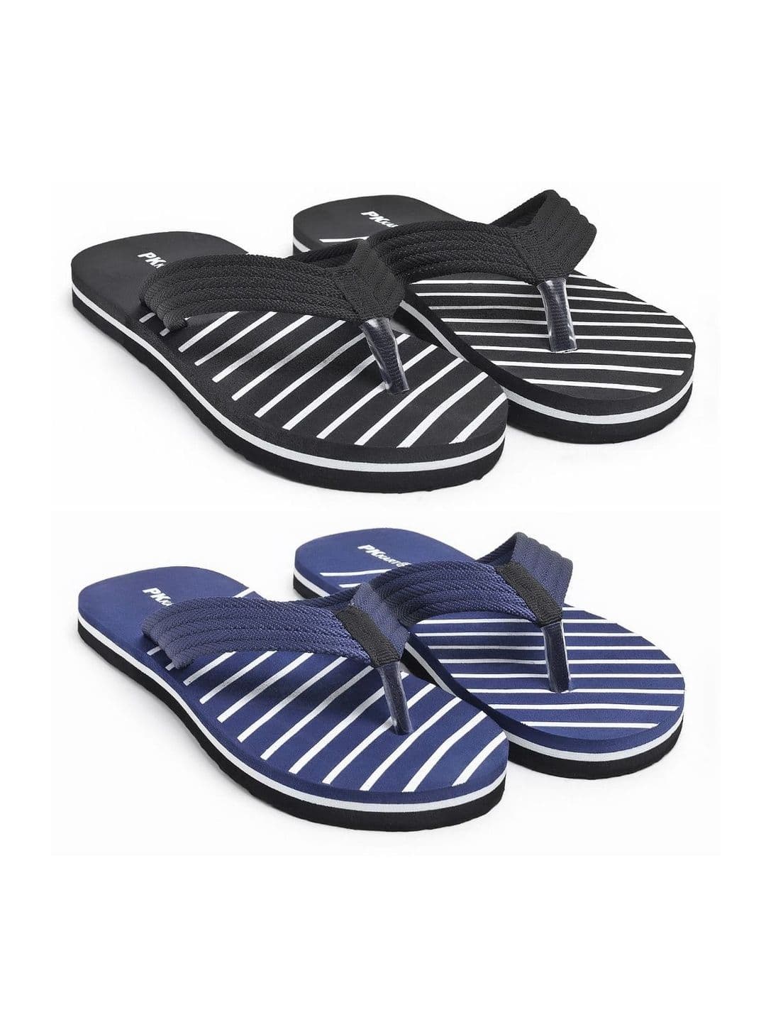 PKKART Men Striped Thong Flip-Flops - view 1