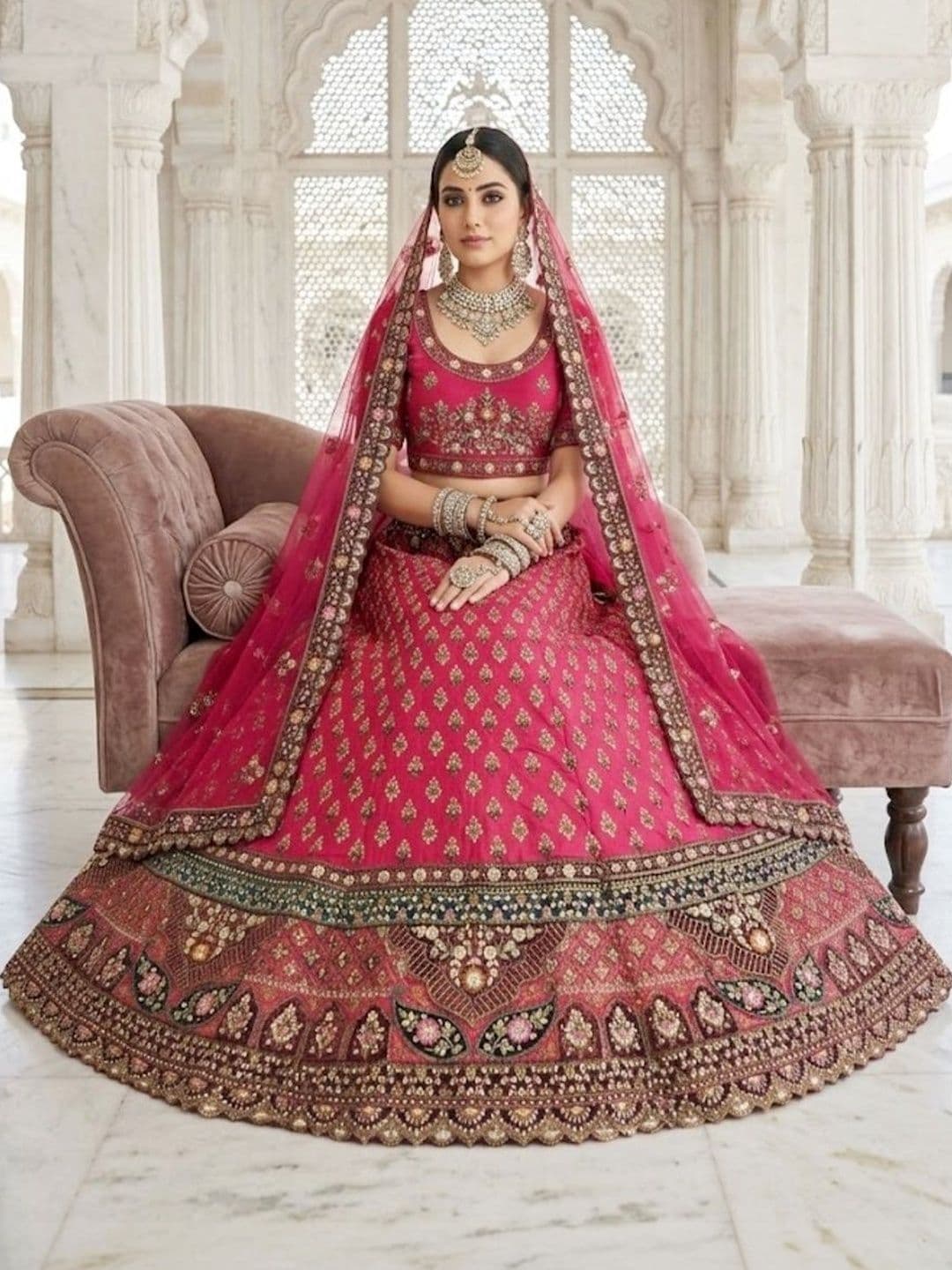 JIYANA WOMENS CHOICE Embroidered Semi-Stitched Lehenga & Unstitched Blouse With Dupatta - view 1