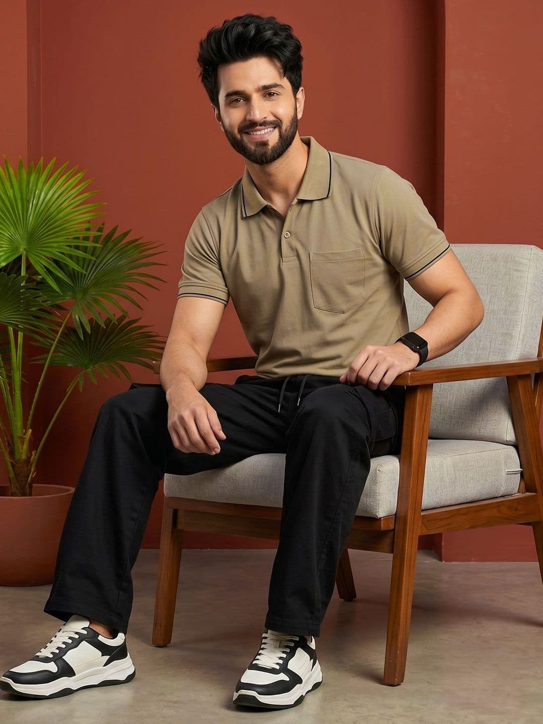 Mast & Harbour Men Polo Collar Pockets T-shirt - view 1
