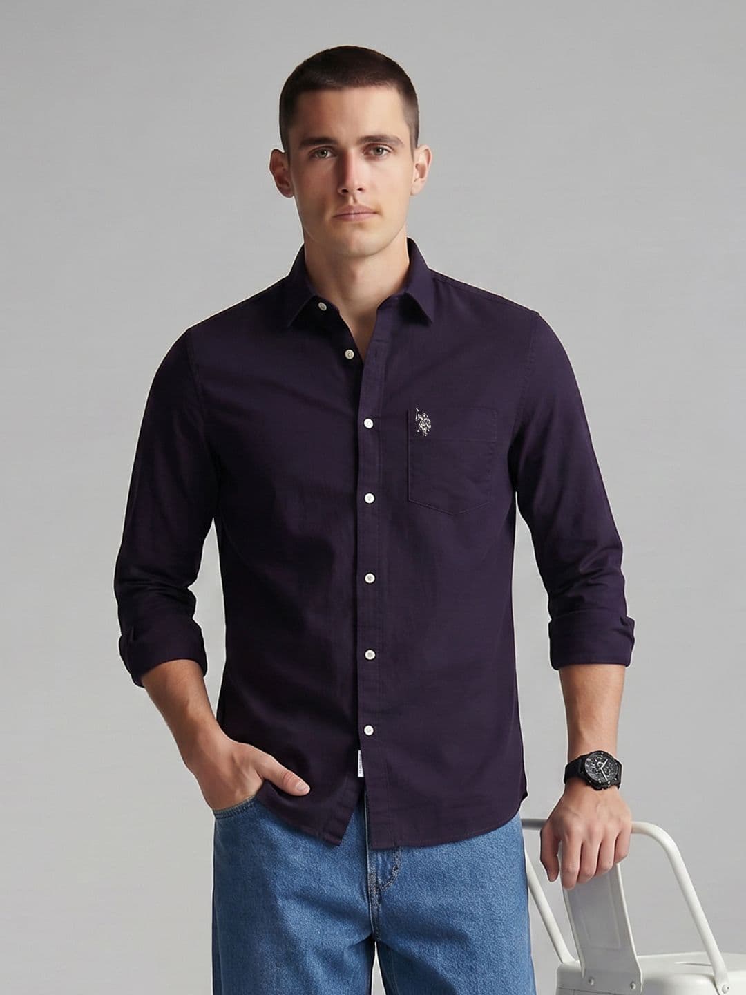 U.S. Polo Assn. Tailored Fit Pure Cotton Casual Shirt - view 1