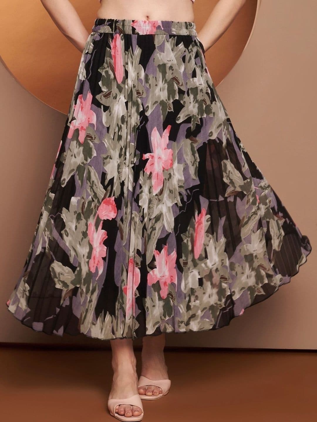 OTABU Women Floral Midi Flared Skirt - view 1