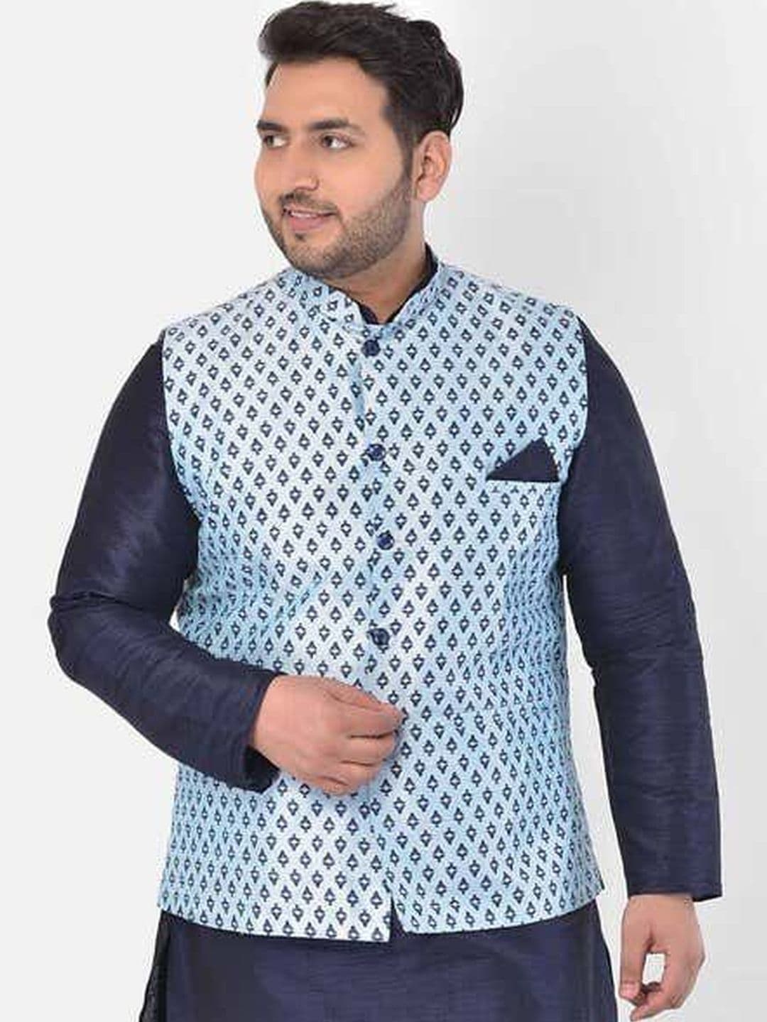 KUTUB FASHION Textured Mandarin Collar Nehru Jackets - view 1