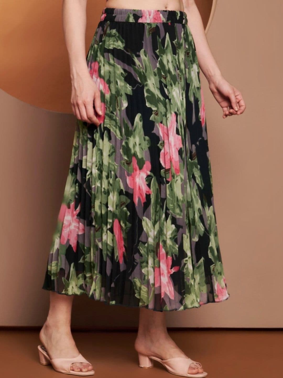 OTABU Women Floral Midi Flared Skirt - view 1