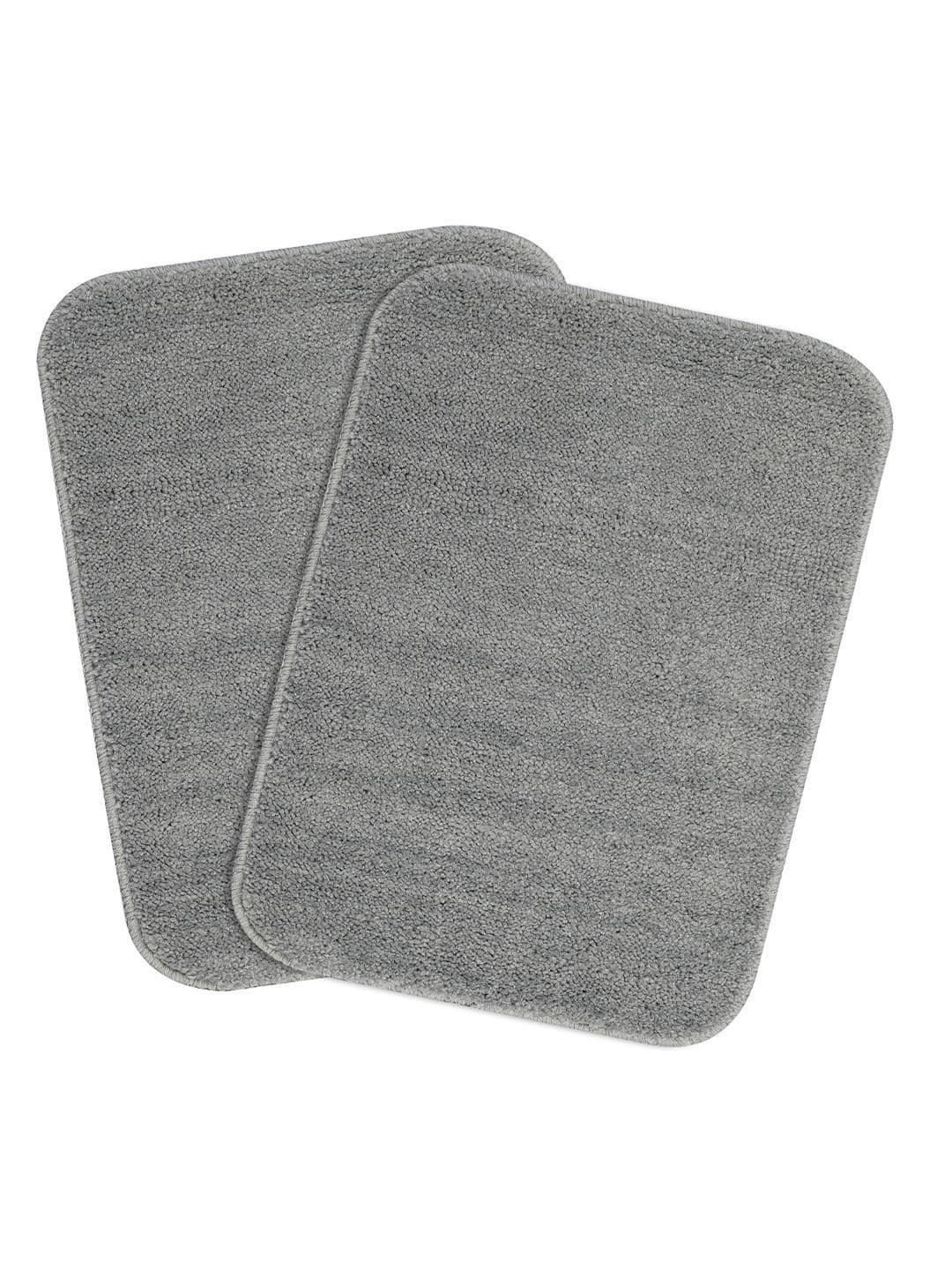 Saral Home 2Pcs Grey 1300 GSM Microfibre Anti-Skid Bath Rugs - view 1