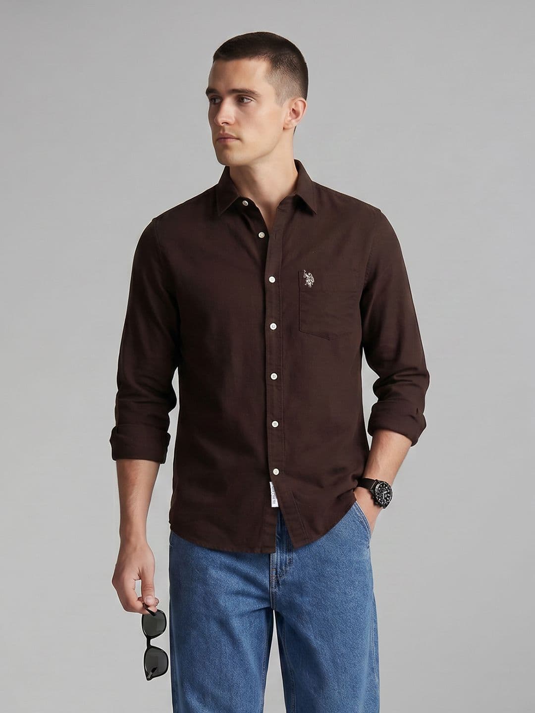 U.S. Polo Assn. Tailored Fit Pure Cotton Casual Shirt - view 1