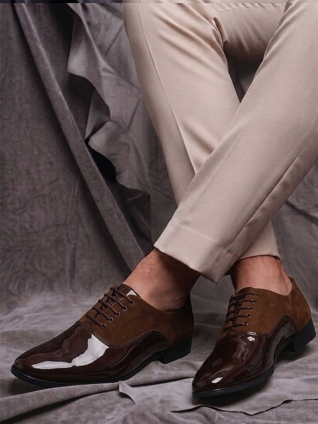 HERE&NOW Men Textured Formal Oxfords Shoes - view 1
