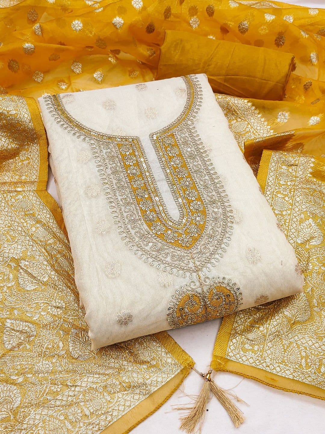 Rangtulika Ethnics Embroidered Unstitched Dress Material - view 1