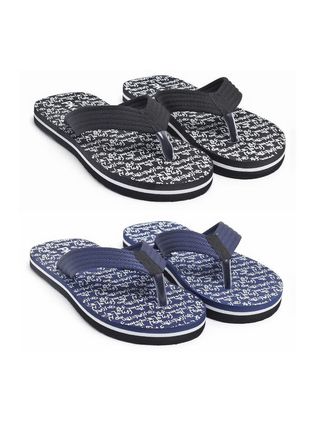 PKKART Set Of 2 Men Printed Thong Flip-Flops - view 1