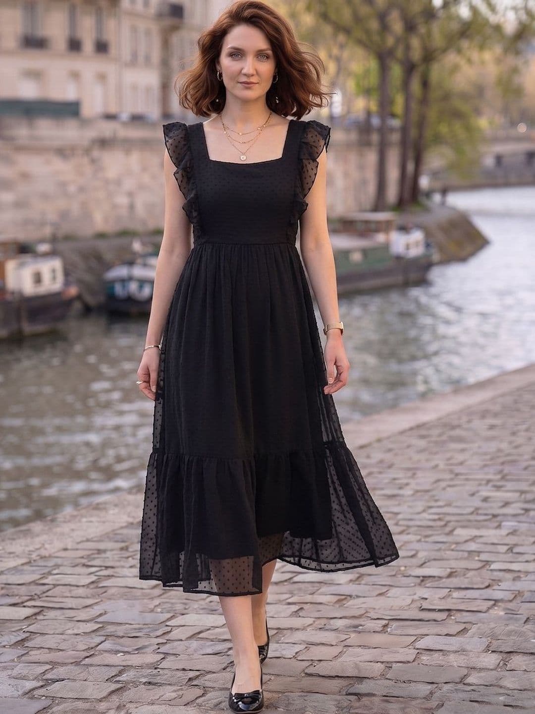 aayu Georgette A-Line Midi Dress - view 1