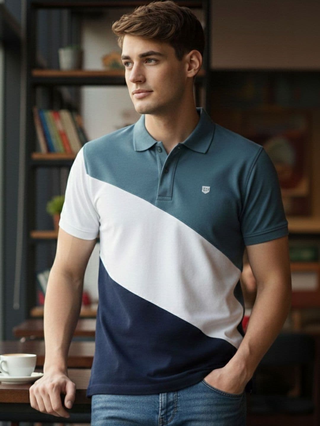 Kook N Keech Men Colourblocked Polo Collar T-shirt - view 1