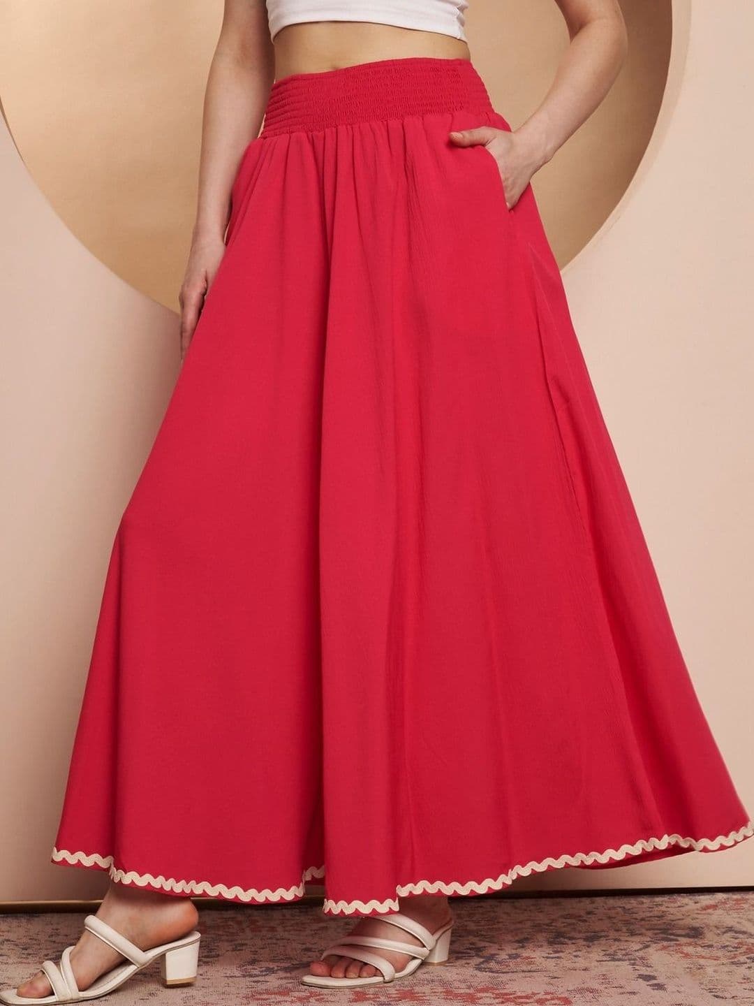 ZWERLON Women Hem Design Flared Palazzos - view 1