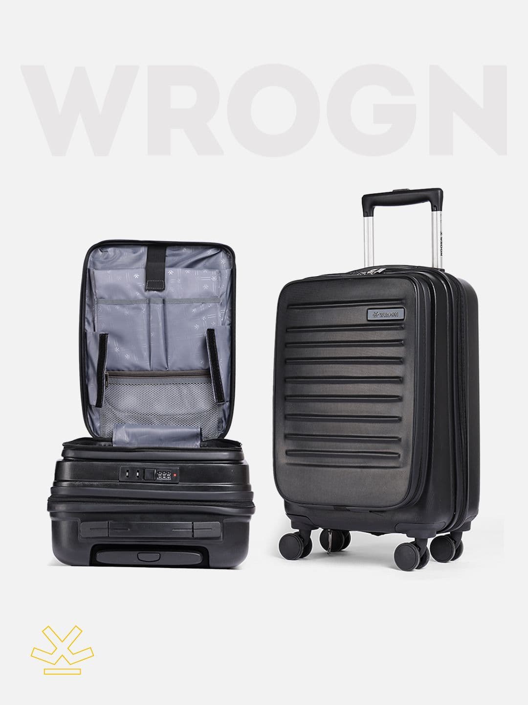 WROGN WRONG Textured Hard Cabin Suitcase Trolley Bag- 50L - view 1