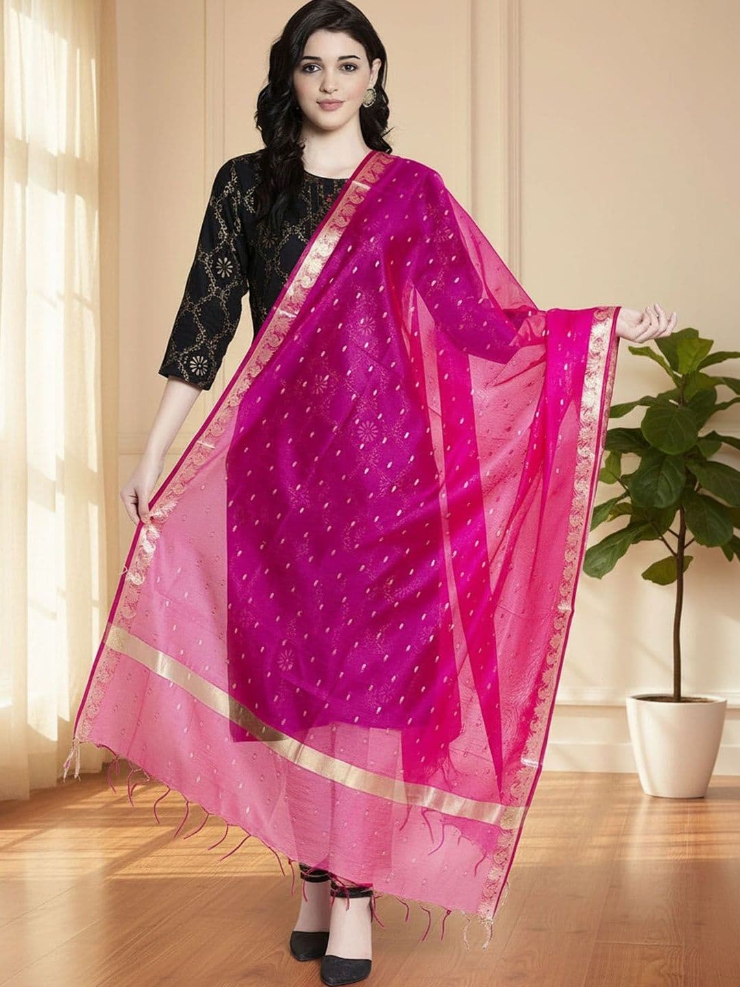 KALINI Ethnic Motifs Woven Design Dupatta with Zari - view 1