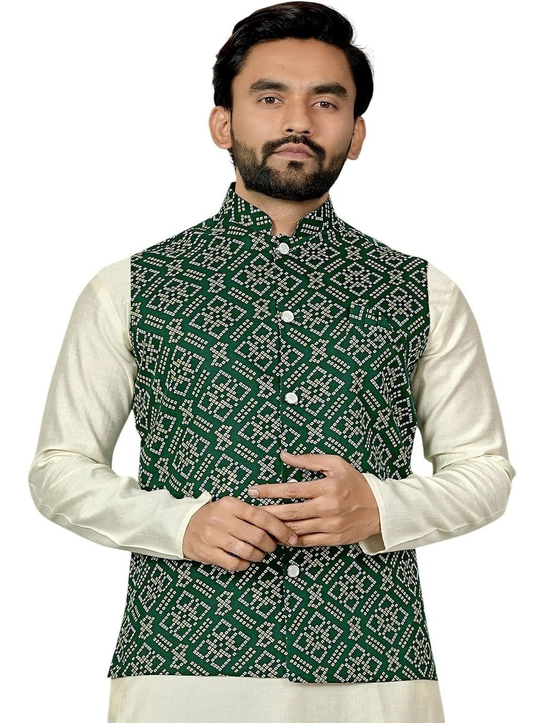 ELYXAROSE Men Geometric Open Front Jacket - view 1