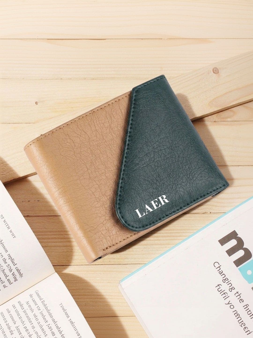 LAER Men Colourblocked PU Two Fold Wallet - view 1
