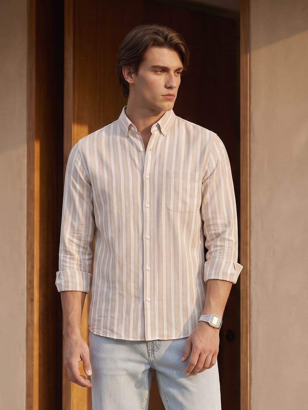 French Connection Slim Fit Striped Casual Shirt - view 1