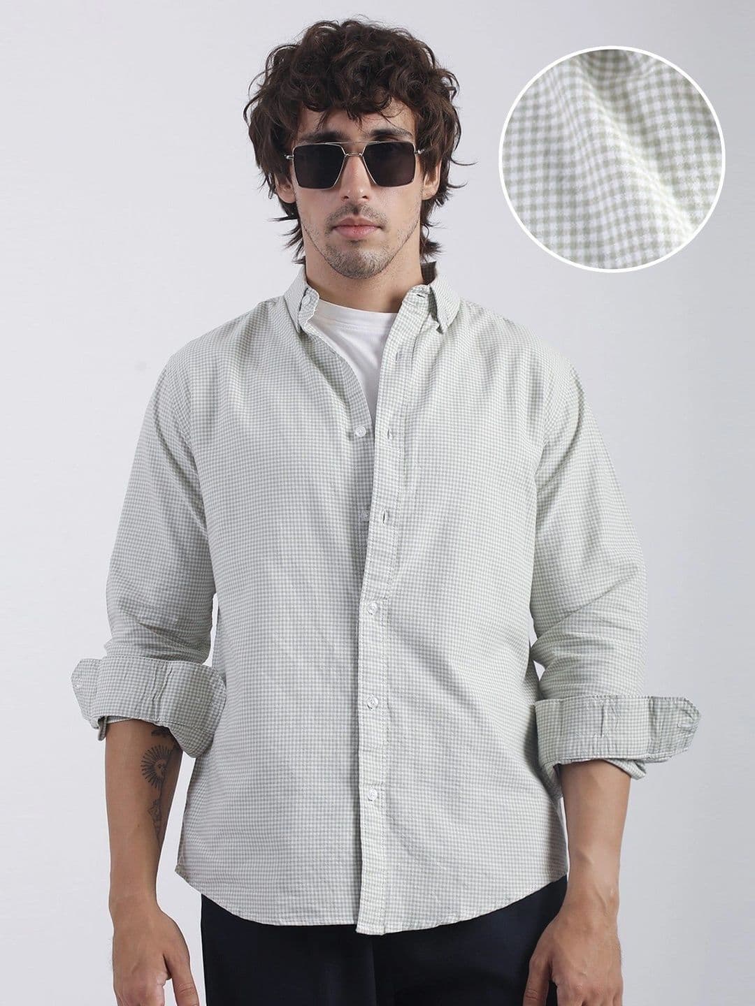 Maniac Men Comfort Mini Checks Casual Shirt - view 1