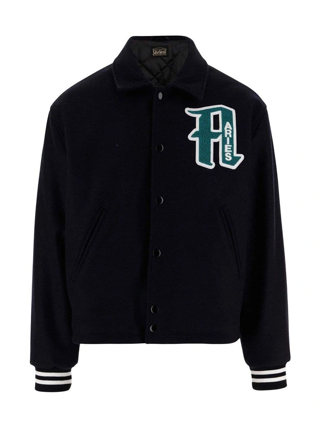 Aries Black Logo Varsity Jacket - view 1