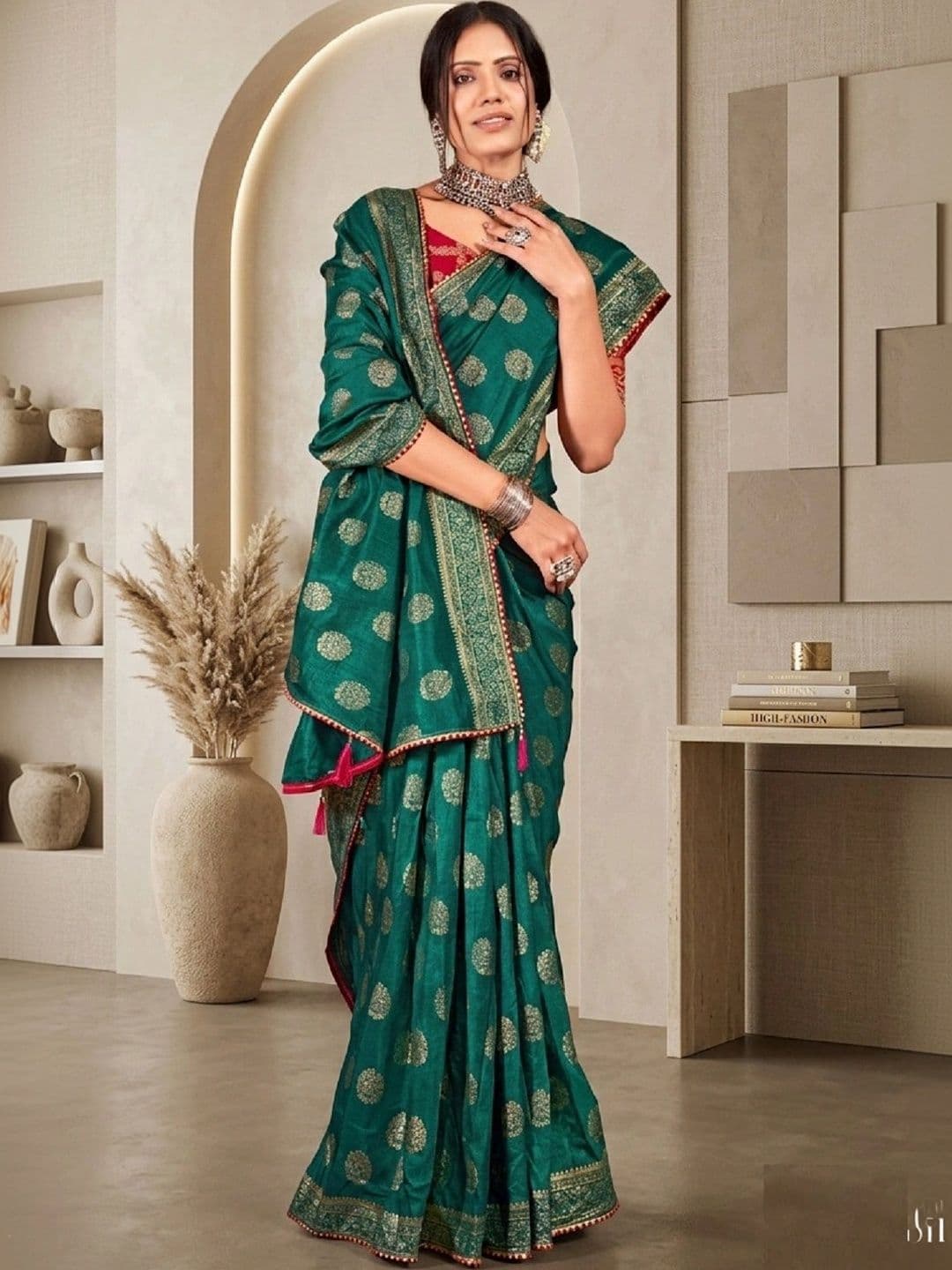 all about you Woven Design Zari Silk Blend Saree - view 1