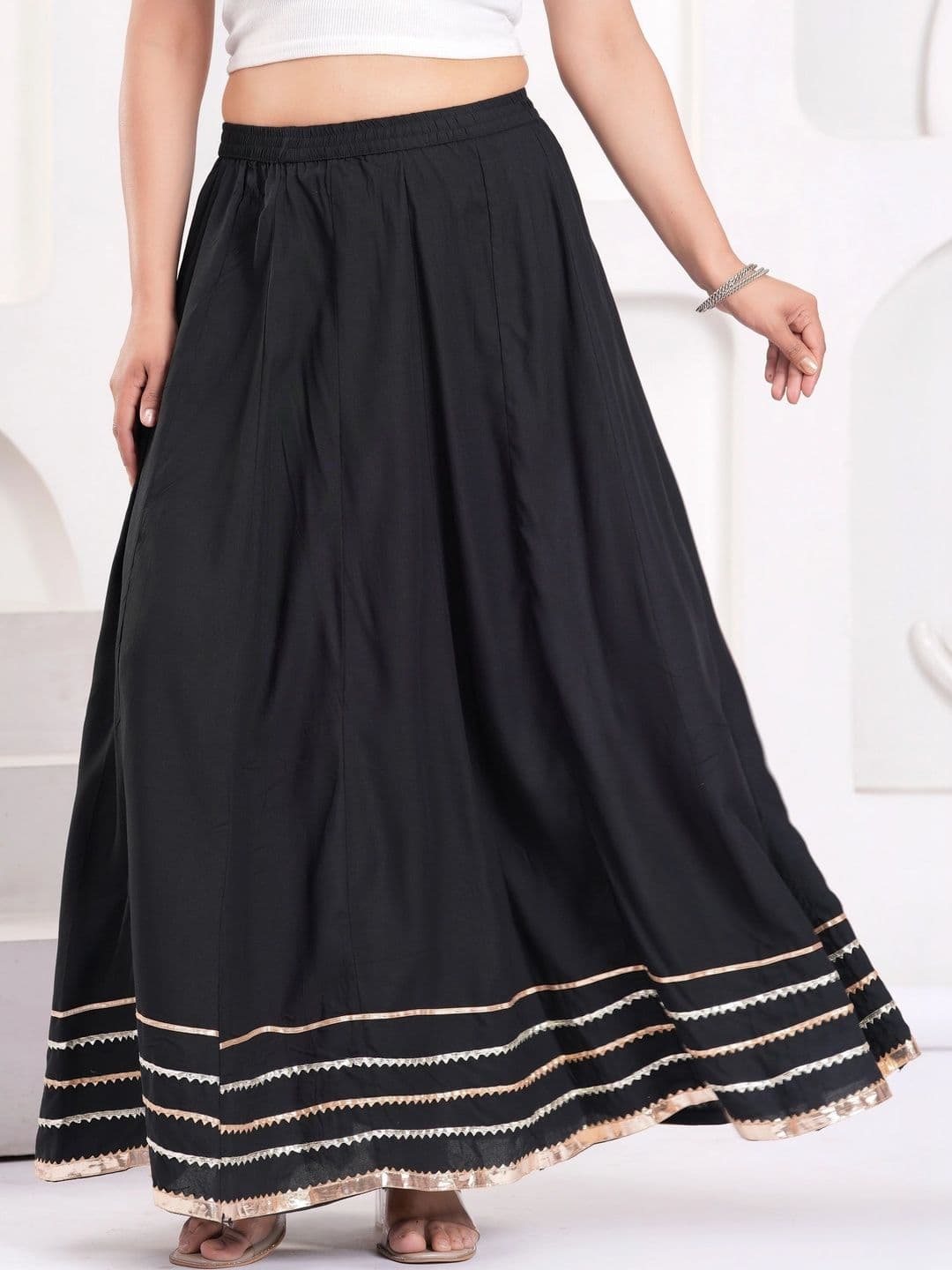 Clothy N Wave Women Tiered Maxi A-Line Skirt - view 1