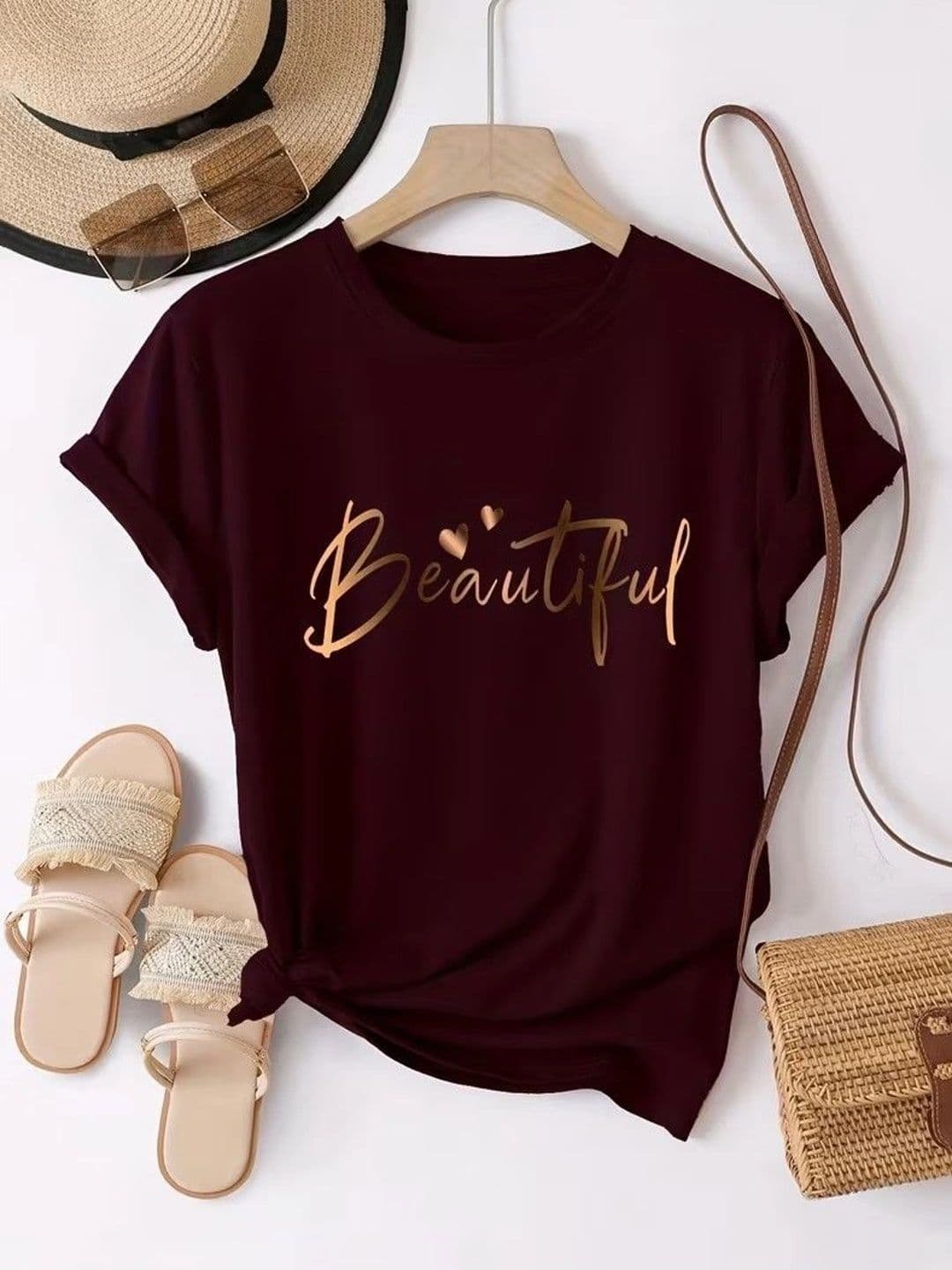 RIZIMCLOTHING Women Typography Printed Slim Fit T-shirt - view 1