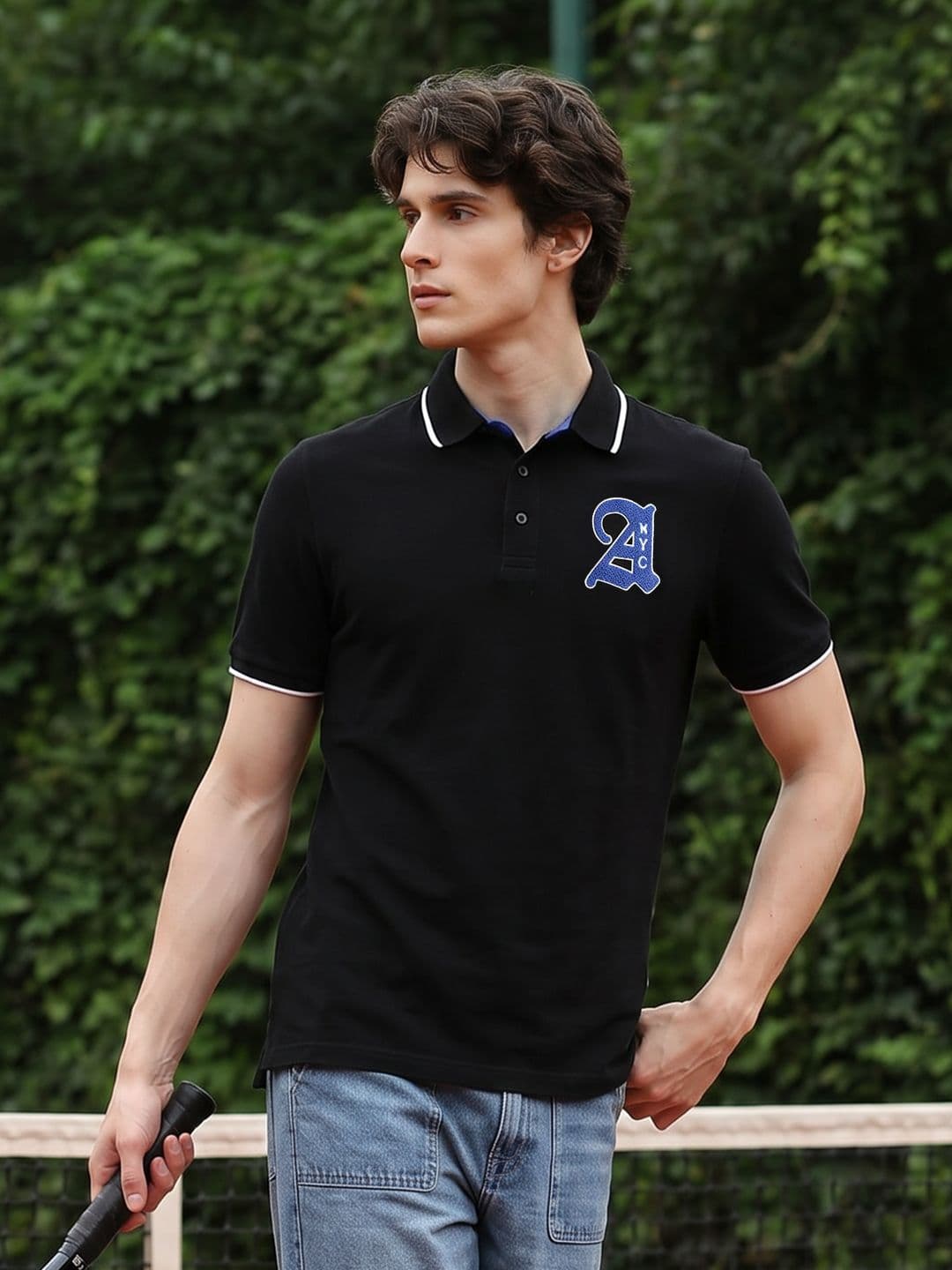 Aeropostale Polo Collar Brand Logo Printed Pure Cotton T-shirt - view 1