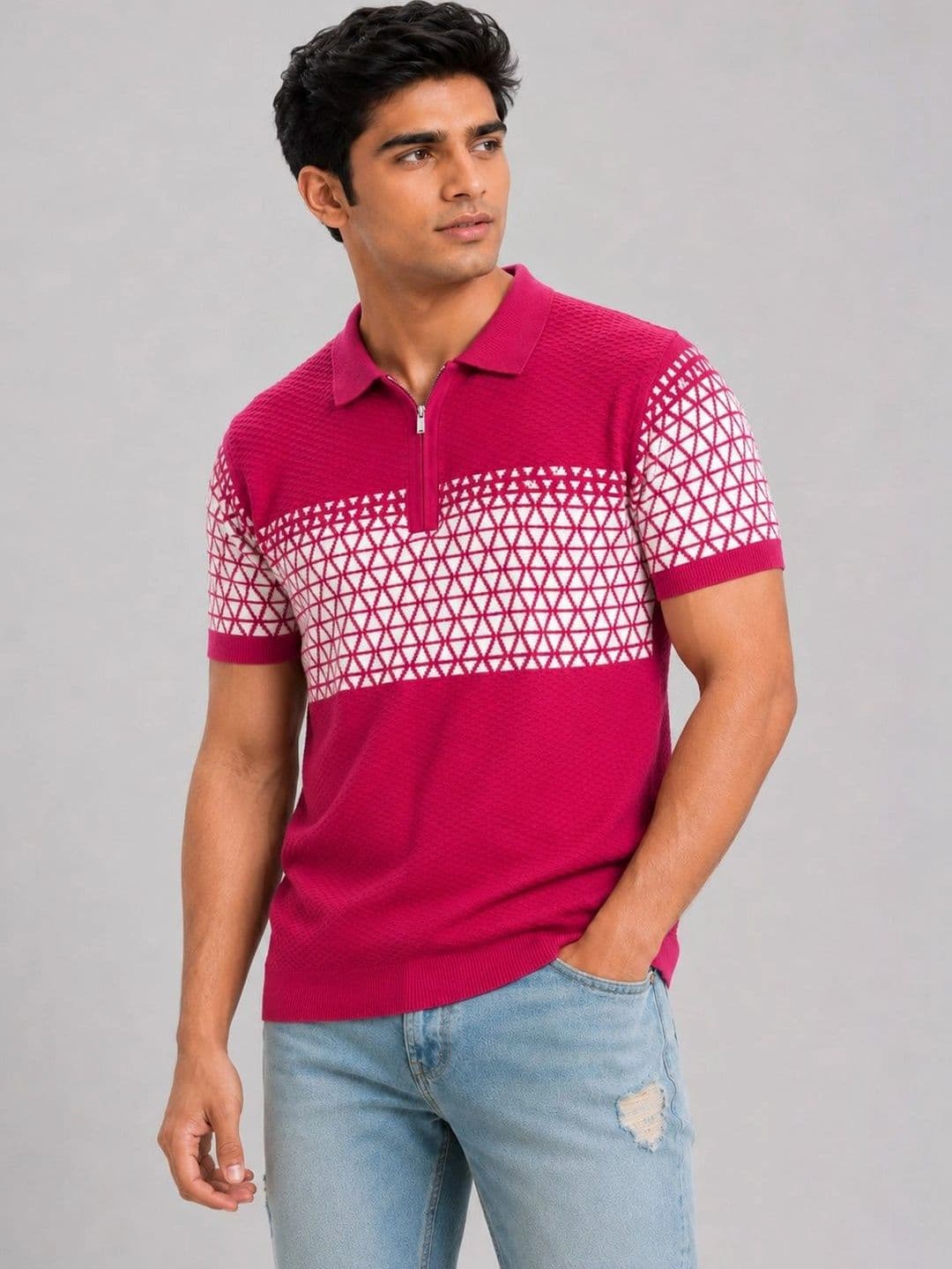 Araavi Men Printed Polo Collar T-shirt - view 1