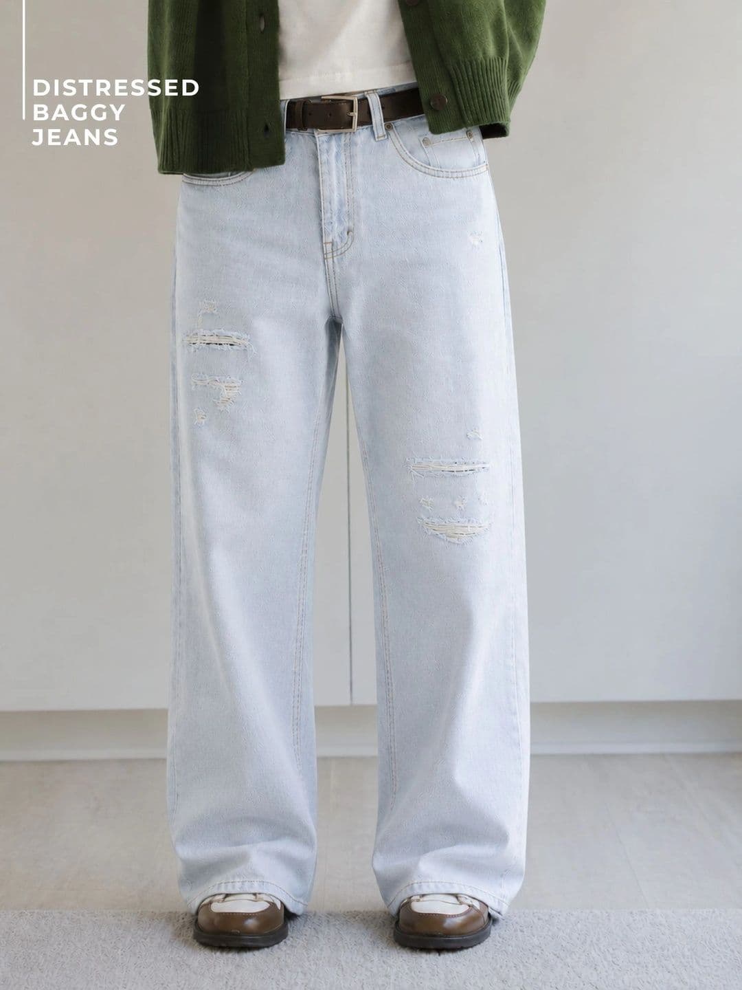 DENNISON Distressed Baggy Fit Jeans