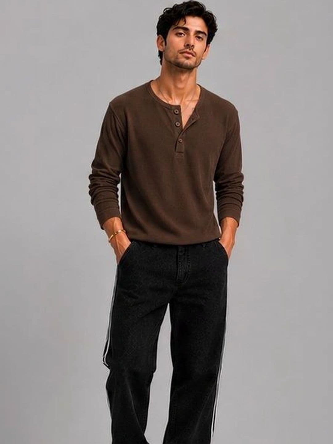 JERKYN Men Henley Neck T-shirt - view 1