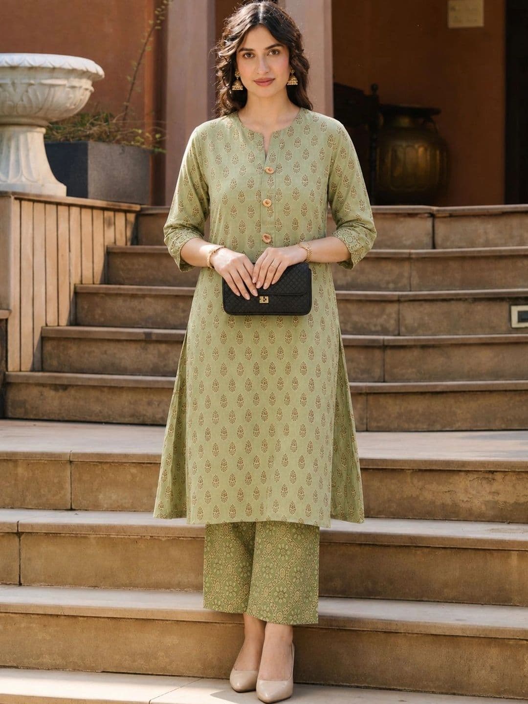 Anouk Women Ethnic Motifs Printed Regular Kurta with Palazzos - view 1
