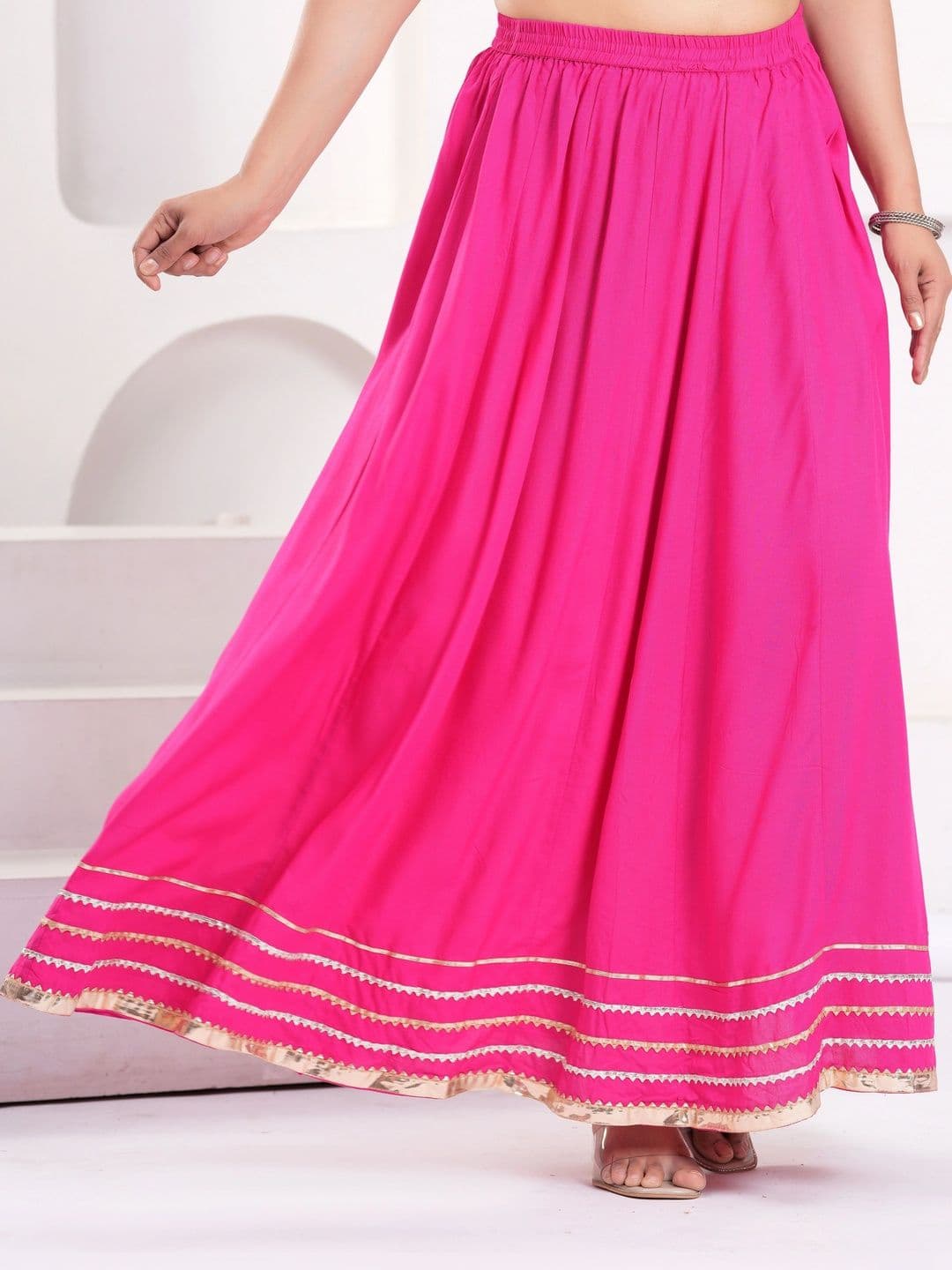 Clothy N Wave Women Tiered Maxi Flared Skirt - view 1