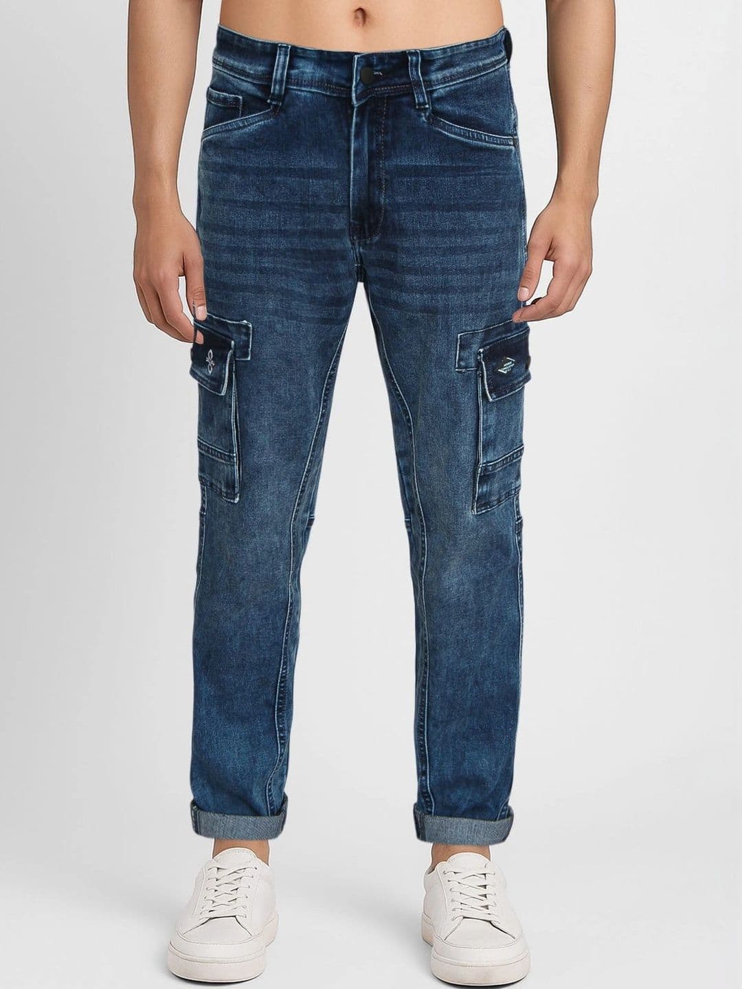 Plounge Men Urban Straight Fit Mid-Rise Stretchable Jeans - view 1