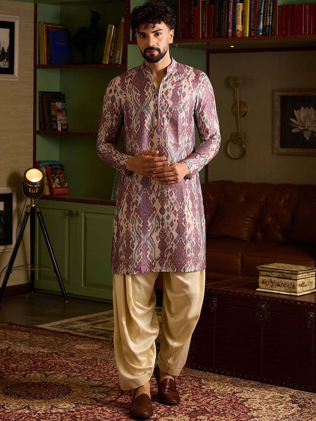 House of Pataudi Men Ethnic Motifs Kurta - view 1