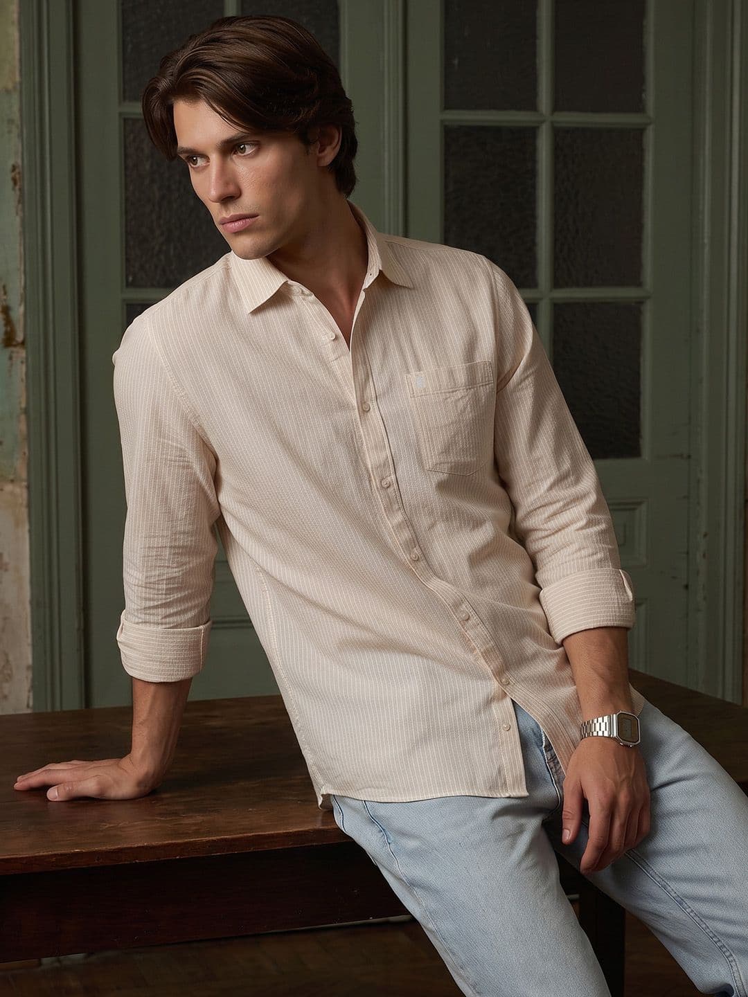 French Connection Slim Fit Striped Casual Shirt - view 1