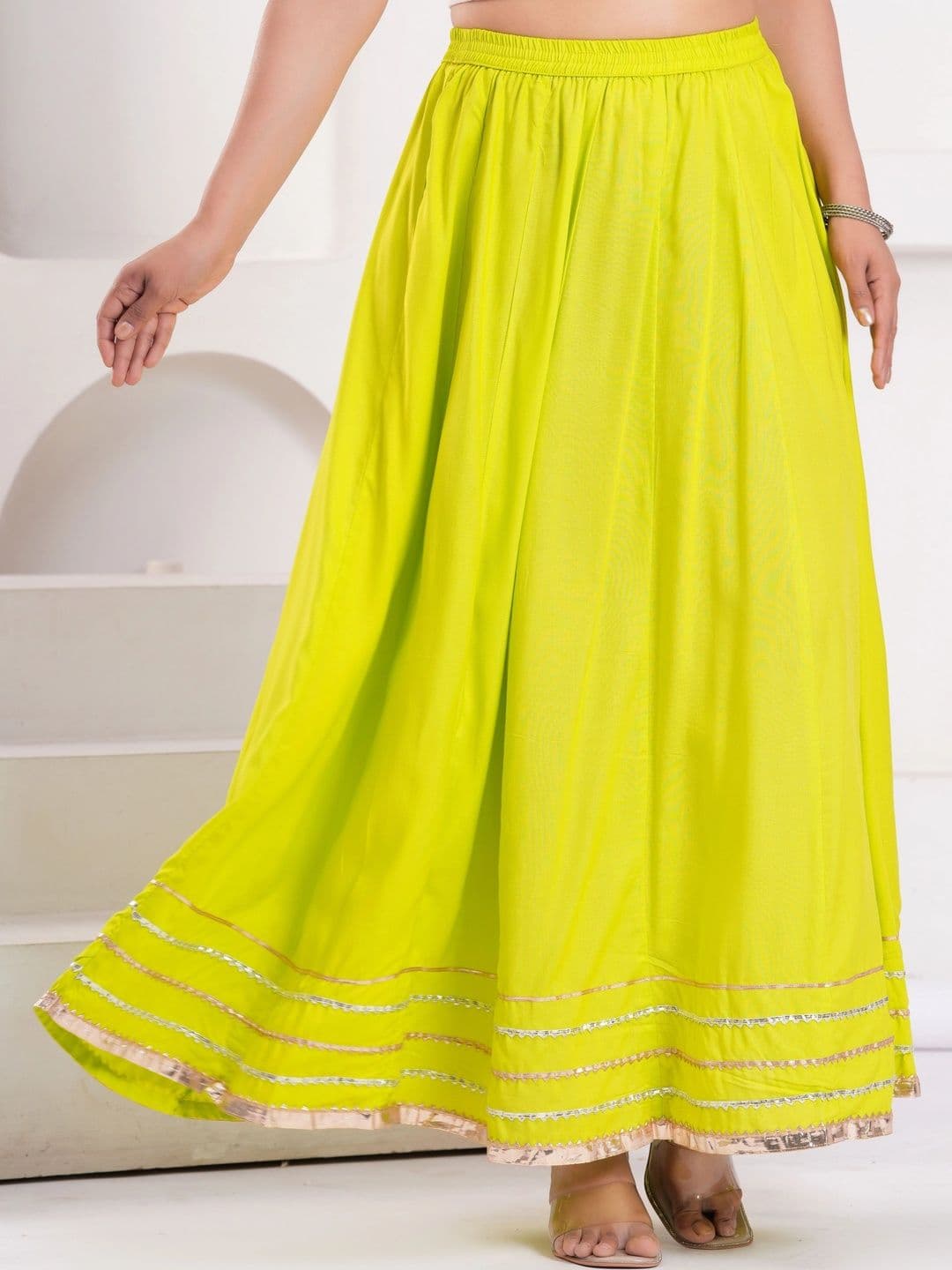 Clothy N Wave Women Tiered Maxi Flared Skirt - view 1