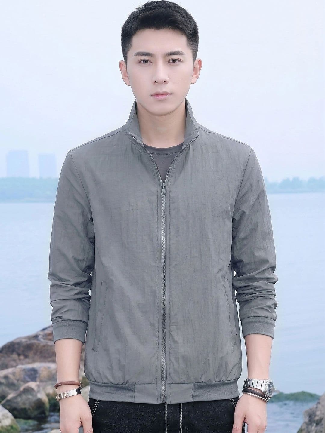 StyleCast x Revolte Men Lightweight Outdoor Bomber Jacket - view 1