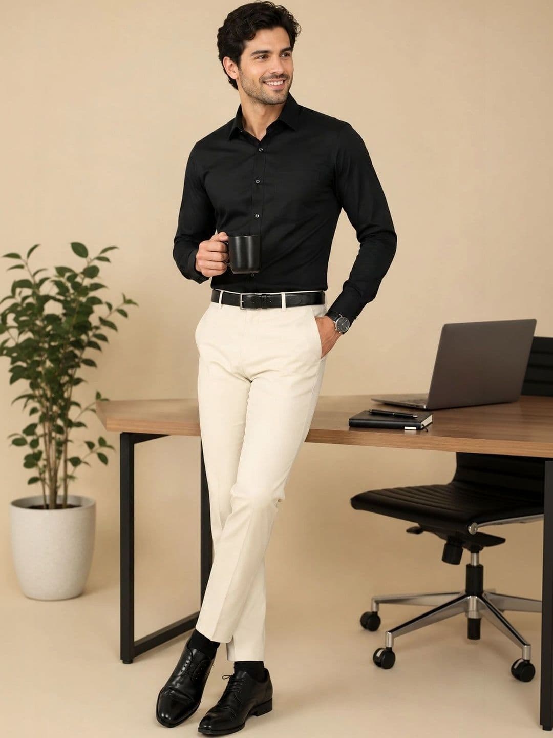 XENOR Men Slim Fit Pleated Trousers - view 1